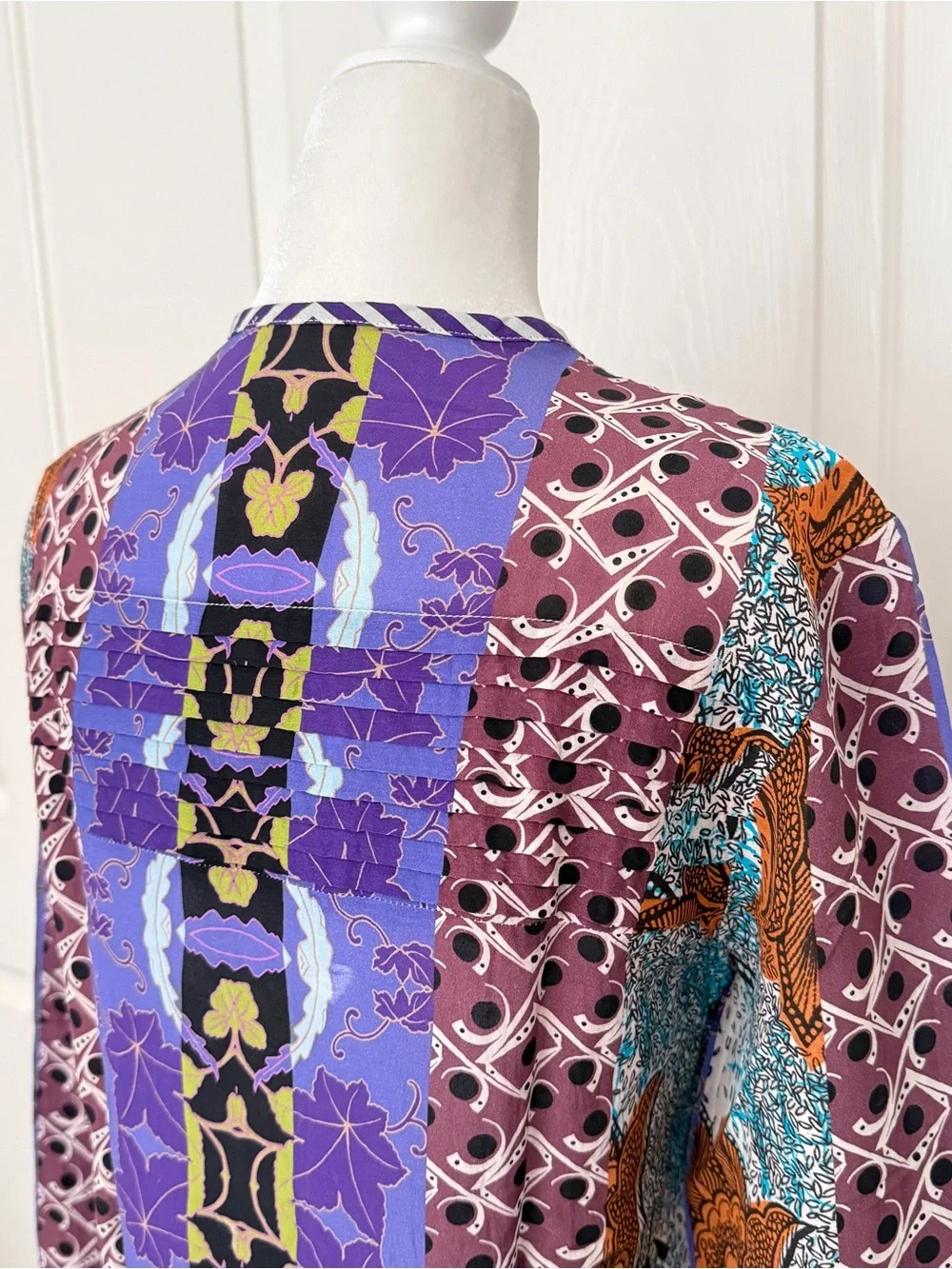 Etro Purple Multicolor Printed Long Sleeve Blouse - Picture 6 of 9